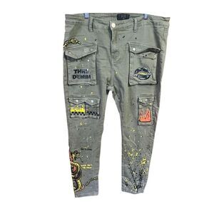 Thrt Men’s Snap Pockets distressed  Jeans Sz 40/31